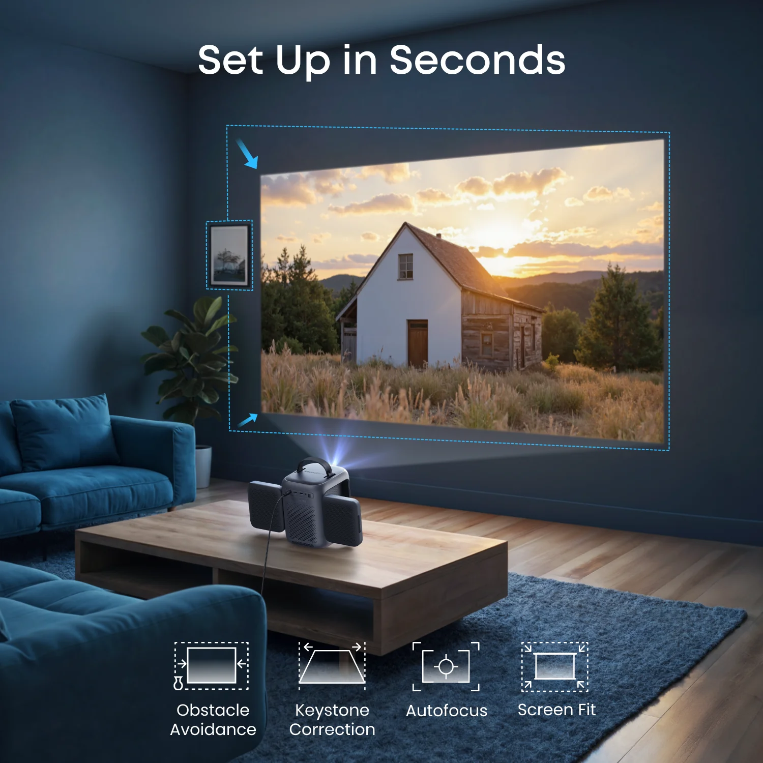 soundcore Nebula P1i | World's First Smart Portable Projector with Flippable Speakers - Image 11